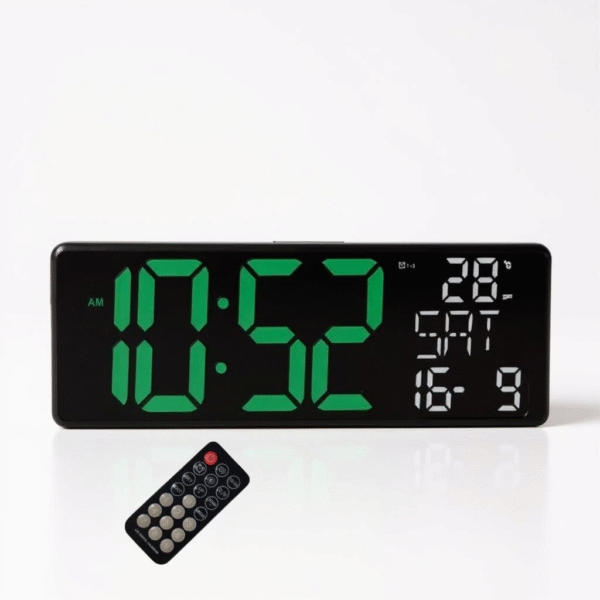 Reloj de Pared Digital Grande con Iluminación RGB y Control Remoto