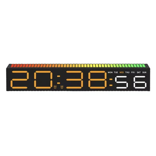 Reloj Digital de Escritorio con luz RGB y Sensor de Sonido de Musica