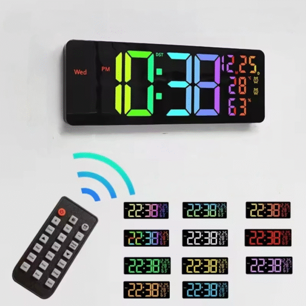 Reloj Digital de Pared Grande 42x16cm con Cronometro Temporizador