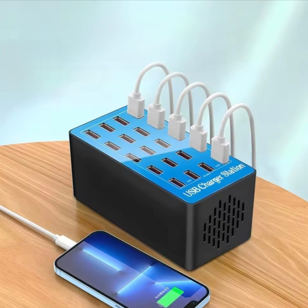 Hub Cargador Múltiple de Alta Potencia de 20 Puertos 100W para Celulares y Tablets