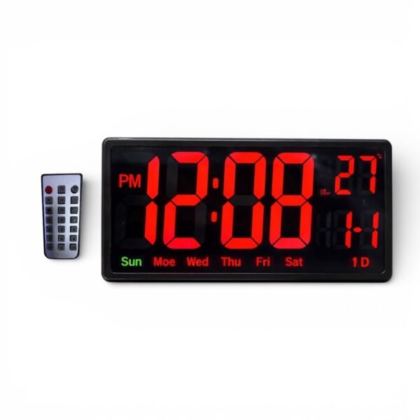 Reloj Digital LED de Pared Grande con Control Remoto, Fecha y Temperatura