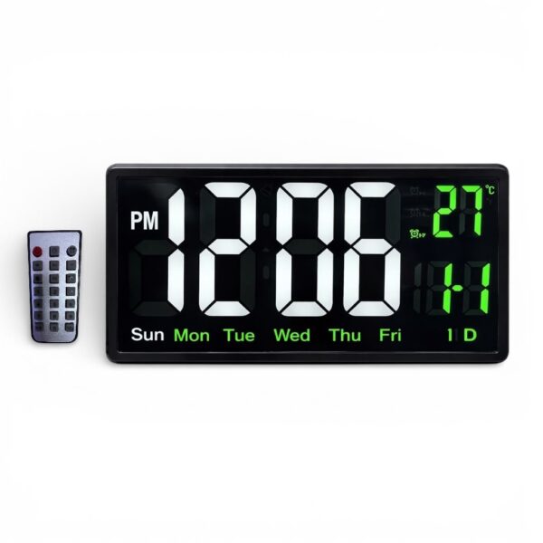 Reloj Digital LED de Pared Grande con Control Remoto, Fecha y Temperatura